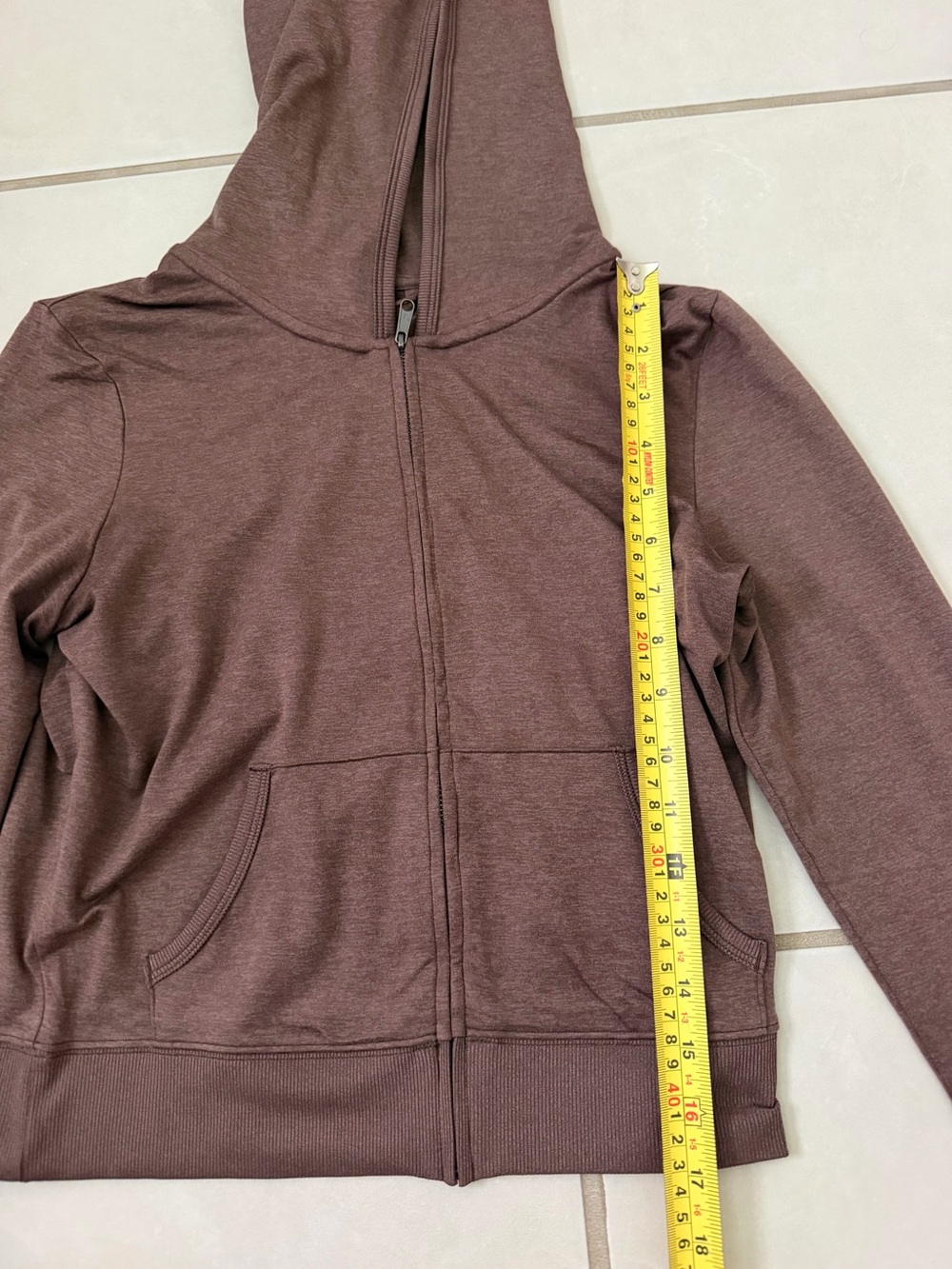 Vuori Halo Mini Women's Brown Zip Hoodie - Picture 5 of 6